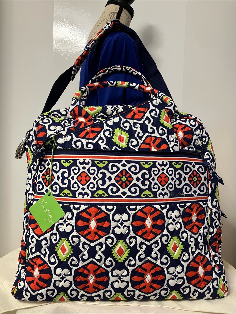 Vera Bradley Large Weekender Bag & Slim Cosmetics Case in Sun Valley Print